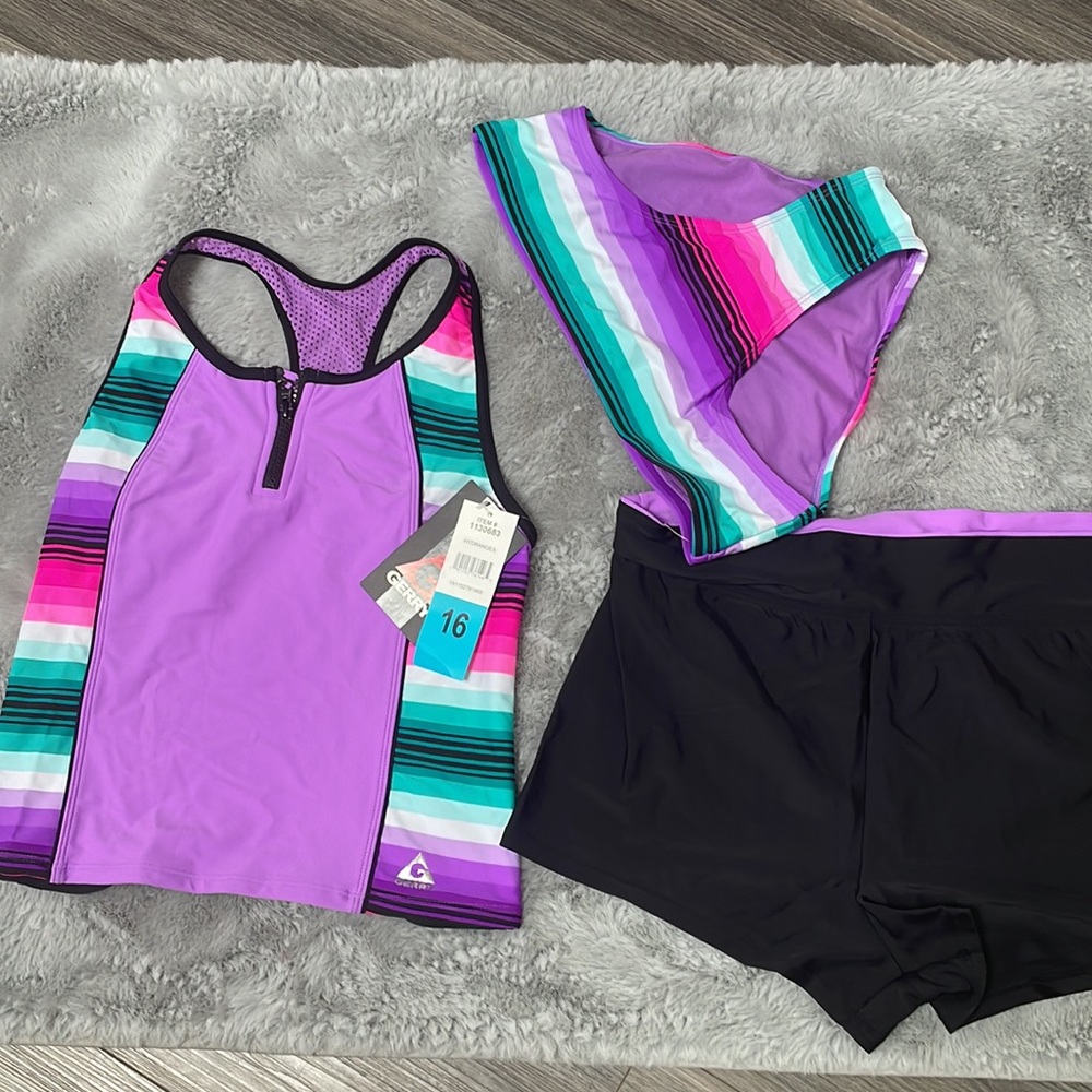 Gerry-girls 3 piece (Bikini set + yoga shorts size 16)